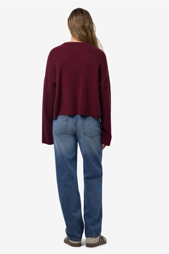 NMSHYLA L/S O-NECK KNIT FWD DD 27034683 WINDSOR WINE/RACING